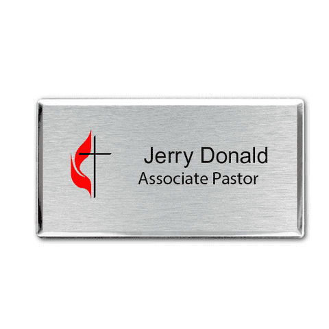 United Methodist Full Color Executive Large Rectangle Name Tag
