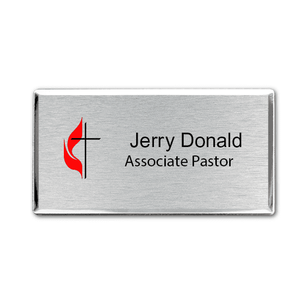 United Methodist Full Color Executive Large Rectangle Name Tag