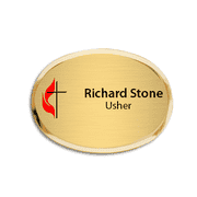 United Methodist Full Color Executive Oval Name Tag