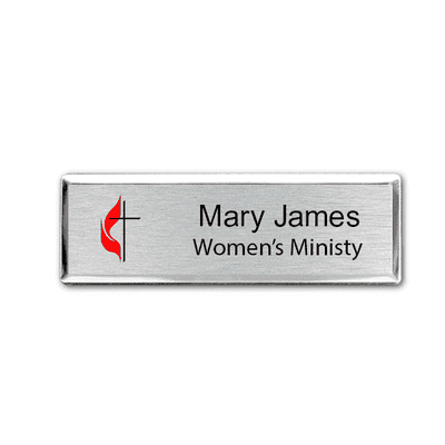United Methodist Full Color Executive Name Tag - Rectangle
