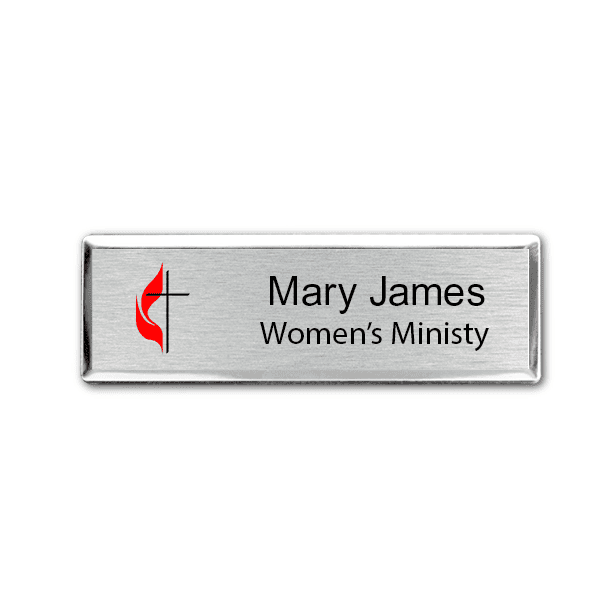United Methodist Full Color Executive Rectangle Name Tag 