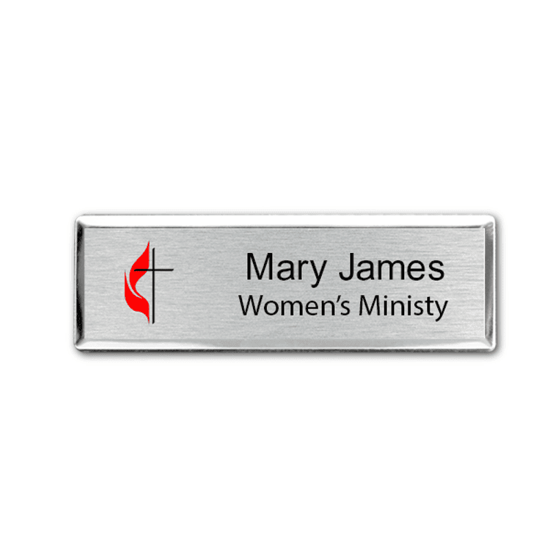 United Methodist Full Color Executive Name Tag - Rectangle