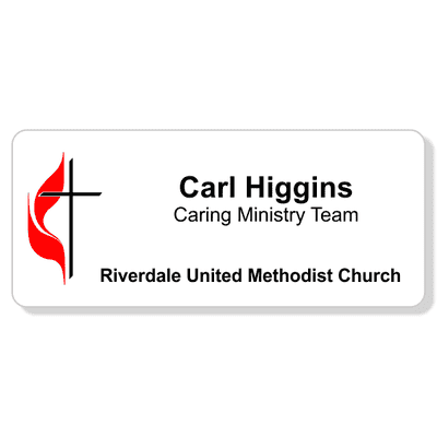 United Methodist Full Color Name Tag - Large Rectangle