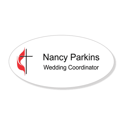 United Methodist Full Color Name Tag - Oval