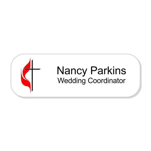United Methodist Full Color Rectangle Name Tag 