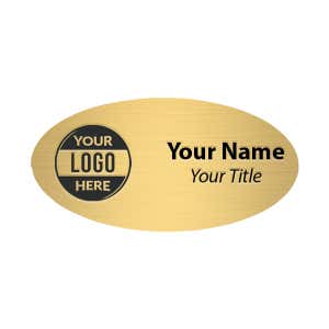 Upload Your Logo Engraved Oval Name Tag