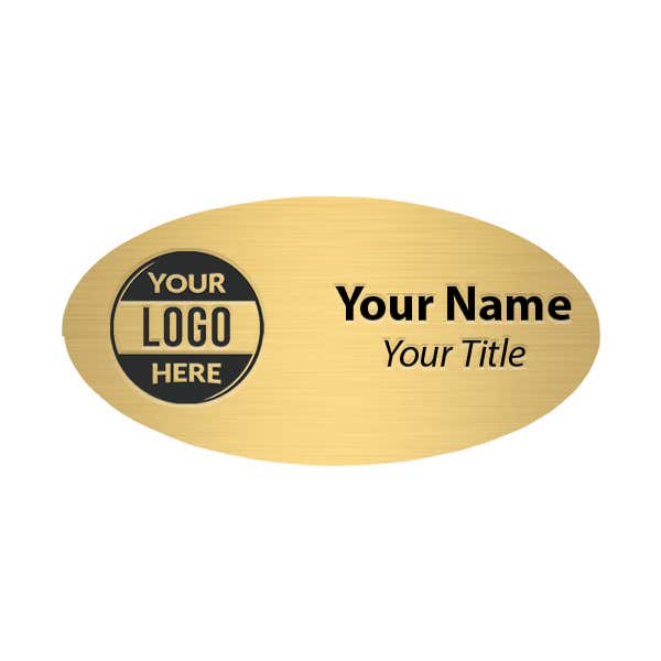 Upload Your Logo Engraved Oval Name Tag