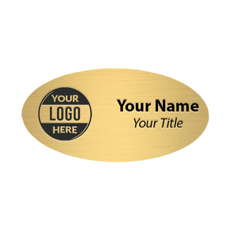Upload Your Logo Engraved Oval Name Tag