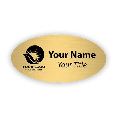 Upload Your Logo Engraved Oval Name Tag