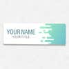 1" x 3" UV Printed Full Color Name Tag with Wave Pattern and Bold Condensed Custom Text on White Shirt