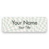 1" x 3" UV Printed Full Color Name Tag on Wave Checkered Pattern Background on White Background