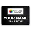 2" x 3" UV Printed Full Color Upload Your Logo Name Tag on Corporate Background on White Background