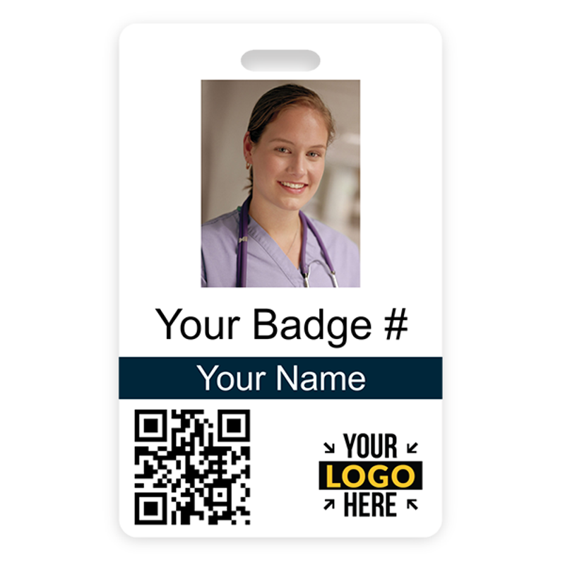 Vertical Photo ID Card with QR Code