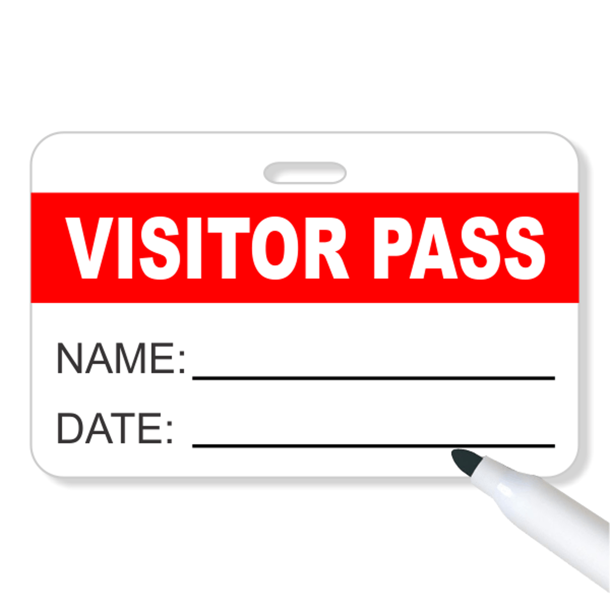 Visitor Pass Reusable Name Badge