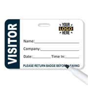Logo Reusable Dry Erase Visitor Badge