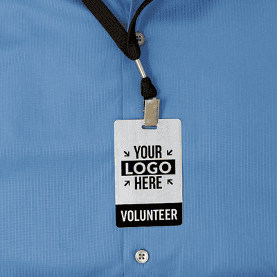 Volunteer Custom Logo Photo ID Badge - alternate view