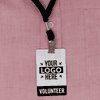 Volunteer Custom Logo Photo ID Badge- lifestyle pink