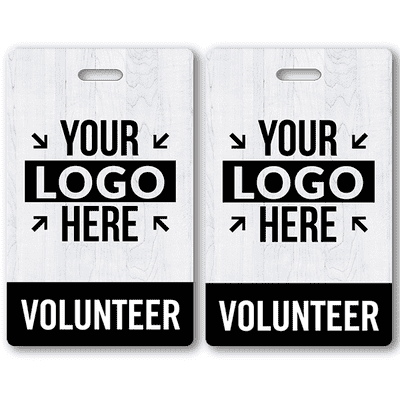 Volunteer Custom Logo Photo ID Badge - double sided
