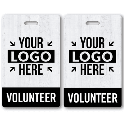 Volunteer Custom Logo Photo ID Badge - double sided