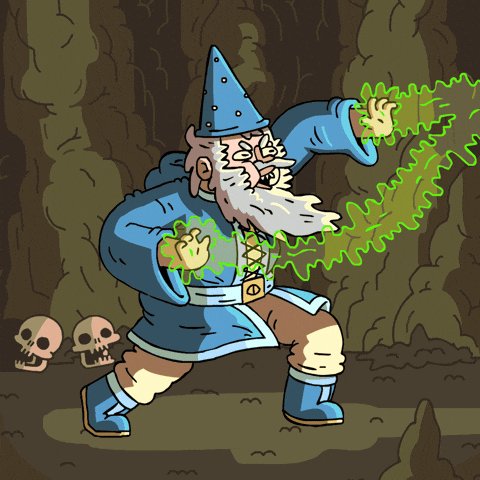 Wizard casting a spell