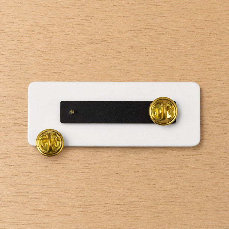 Military bar name tag backing — formal flat pin attachment